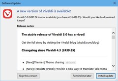 Vivaldi 5.0 ora disponibile (Fonte: Own)