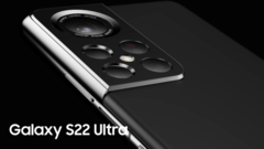Un nuovo rendering di Galaxy S22 Ultra. (Fonte: LetsGoDigital)