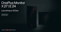 I monitor OnePlus X 27 ed E 24 sono pronti per il lancio il 12 dicembre. (Fonte: OnePlus)