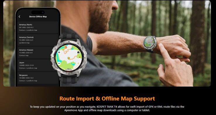 L'orologio supporta la visualizzazione di mappe offline. (Fonte immagine: Kospet)