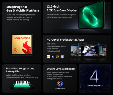 Caratteristiche principali e specifiche tecniche dello Xiaomi Pad 9 Pro