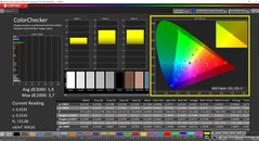 CalMAN ColorChecker (profilo: AdobeRGB, spazio colore di destinazione: AdobeRGB)
