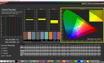 Precisione del colore (True Tone disattivato, spazio colore di destinazione sRGB)