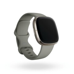 Il Fitbit Sense è disponibile in argento con un cinturino grigio salvia. (Fonte immagine: Fitbit)
