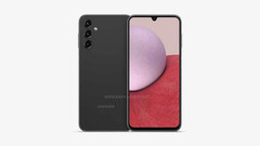 Un rendering del &quot;2023 Galaxy A&quot;. (Fonte: OnLeaks x GizNext)