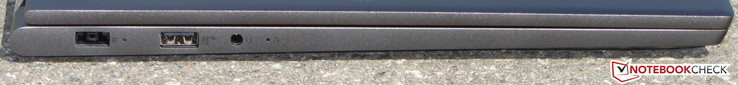 Lato sinistro: alimentazione, porta USB 3.1 Gen 1 (Tipo A), jack audio combinato da 3,5 mm