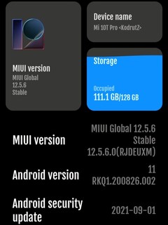 MIUI 12.5.6 su Xiaomi Mi 10T Pro dettagli, prestazioni, durata della batteria, utilizzo della memoria (Fonte: Proprio)