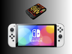 Nintendo Switch OLED raffigurato sotto MIG Switch (Fonte: Amazon con modifiche)