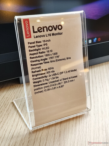 Specifiche del monitor portatile