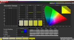 Spazzate di saturazione CalMAN calibrate (spazio colore target P3)