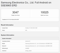 Exynos 2600 punteggi Geekbench aggiornati (Fonte: Geekbench)