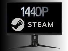 monitor 1440p come quello utilizzato dai giocatori di Steam (Fonte: Asus, Steam con modifiche)