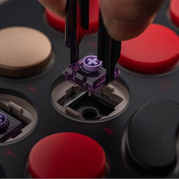 Il kit di aggiornamento 8BitDo per il controller Arcade viene fornito con 16 interruttori lineari Kailh Purple Glede