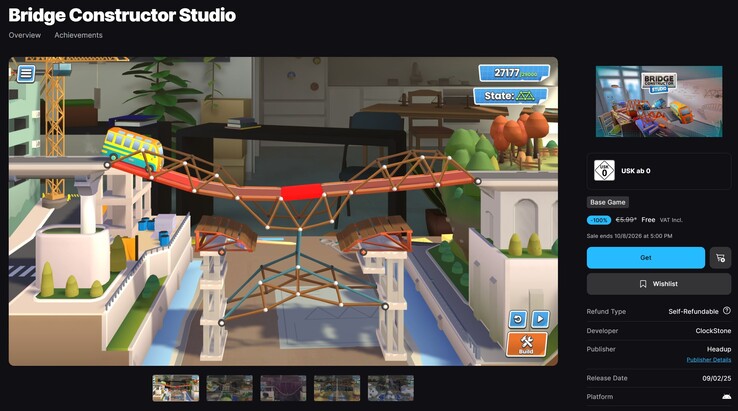 Bridge Constructor Studio gratis su Epic Games Store