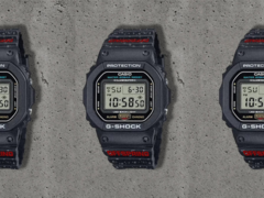 L&#039;orologio della collaborazione Casio G-Shock x Offspring DW-5600 (nella foto) presenta il marchio &quot;Offspring&quot; in grassetto rosso lungo il cinturino. (Fonte immagine: Offspring su Instagram)