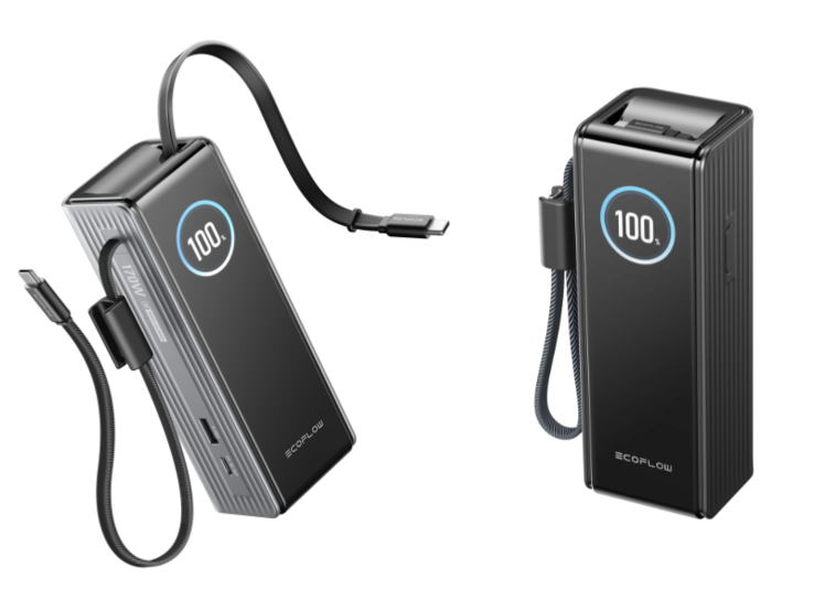 EcoFlow Rapid Power Bank (25.000 mAh, 170 W, 100 W incorporati e cavi retrattili). (Fonte immagine: EcoFlow)
