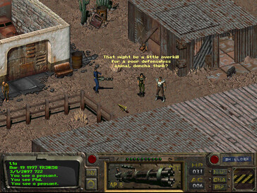Nella foto: uno screenshot di gioco tratto da Fallout: un gioco di ruolo post-nucleare.