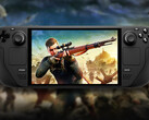 La Sniper Elite Classics Collection ha un valore di 242,94 dollari. Nella foto: Steam Deck con l'ultimo gioco della serie. (Fonte: Valve - modifica)