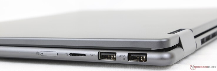 A destra: Pulsante di accensione, lettore MicroSD, 2x USB-A 3.2