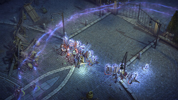 Un'immagine che mostra una battaglia in Pathfinder: Kingmaker — Enhanced Plus Edition.