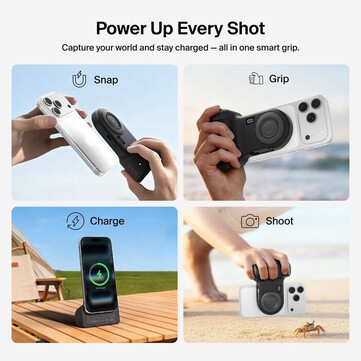 Il Belkin Stage PowerGrip può fungere da supporto per il telefono. (Fonte: Belkin)