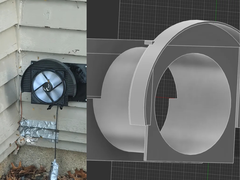 Nella foto - un'immagine IRL dell'escluditore unidirezionale (a sinistra) e un rendering del design dello stesso (a destra). (Fonte immagine: u/Chronus88 via r/3Dprinting)