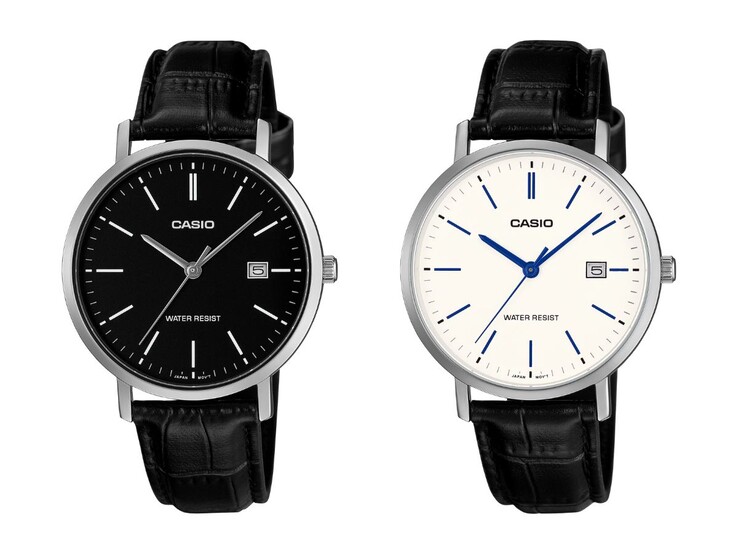 Da sinistra a destra: gli orologi Casio MTP-VT05L-1E e MTP-VT05L-7E
