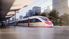 Rendering di un convoglio Vinspeed di Siemens Mobility. Il treno utilizzerà la piattaforma Velaro Novo