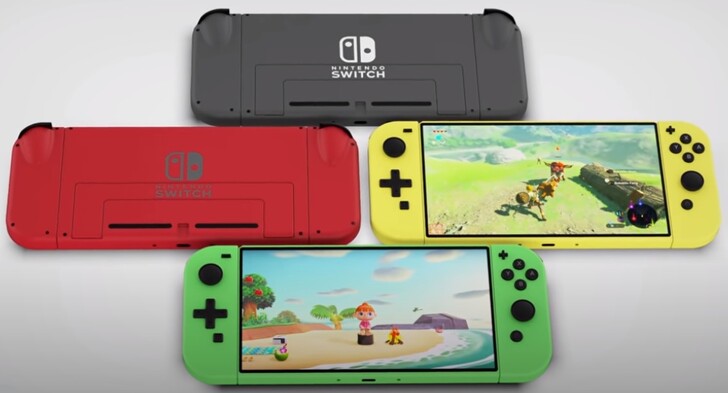 Switch 2 concept console in quattro colori. (Fonte: ZONEofTECH)