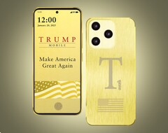 Il telefono Trump T1 è stato pubblicizzato con questa immagine, ma il prodotto reale potrebbe avere un aspetto molto diverso.