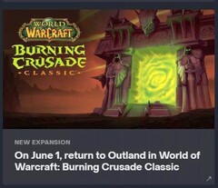 World of Warcraft: Burning Crusade Classic screenshot della data di uscita (Fonte: Nonbread su Reddit)