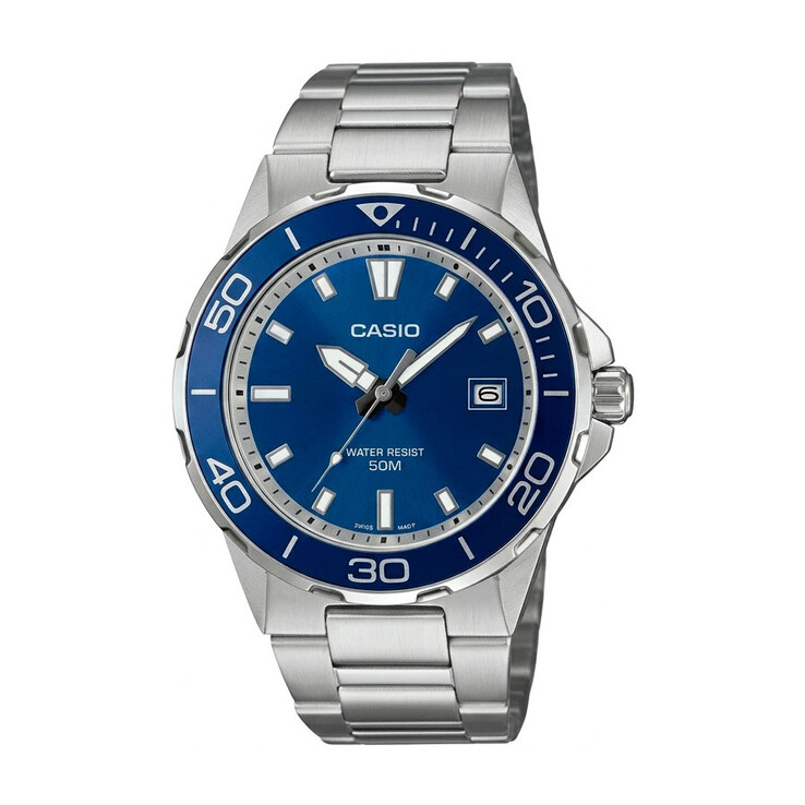 Il Casio MTD-145D-2A presenta un quadrante blu.