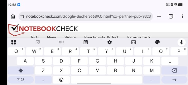 Gboard in modalità orizzontale