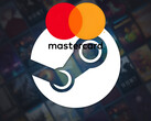 Sfondo di Steam con logo Mastercard (Fonte: Steam, Mastercard con modifiche)