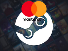 Sfondo di Steam con logo Mastercard (Fonte: Steam, Mastercard con modifiche)