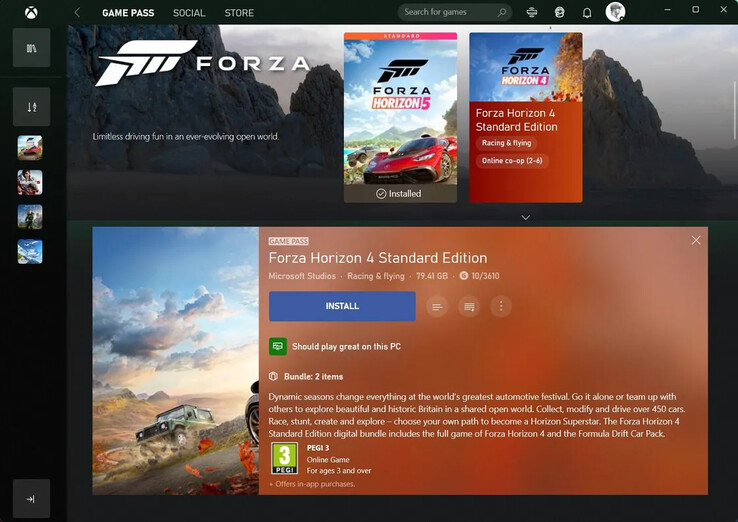 L'app Xbox aggiunge una nuova etichetta di prestazioni per i giochi per PC. (Immagine: The Verge)