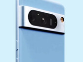 Il Pixel 8 Pro nella presunta colorazione blu. (Fonte immagine: @EZ8622647227573 - modificato)