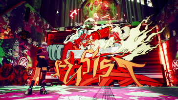 I graffiti funky di RKGK aggiungono un elemento di caos all'estetica del platform in arrivo. (Fonte: Gearbox Publishing)