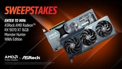 Radeon RX 9070 XT di AMD a tema Monster Hunter Wilds in omaggio (fonte: AMD on X)