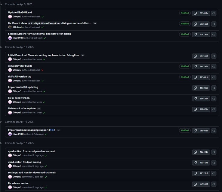 Tutte le modifiche apportate alla nuova versione di RPCSX-UI-Android (Fonte immagine: GitHub)