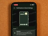 Android il 17 dovrebbe separare le notifiche e le impostazioni rapide. (Fonte: Gavin Phillips / Mystic Leaks, modificato)