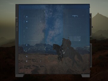 Viene mostrato il pannello destro del PC Maingear Crimson Desert Limited Edition