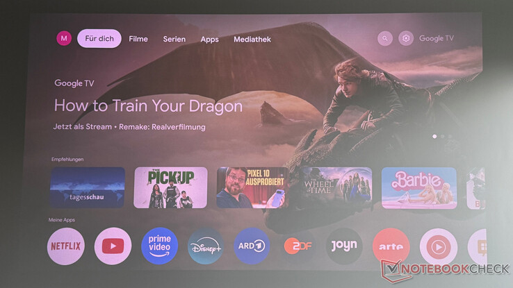 Interfaccia Google TV (registrata alla luce del giorno)