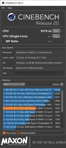 (Fonte immagine: CineBench R20)