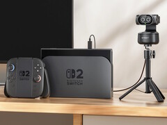 La webcam Emeet Pixy a doppia telecamera 4K segue automaticamente i giocatori di Nintendo Switch 2 mentre si muovono nella stanza. (Fonte: Emeet)