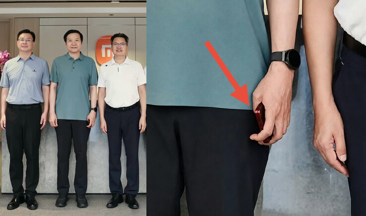 Lei Jun mentre tiene in mano quello che si ritiene essere lo Xiaomi 18 Fold