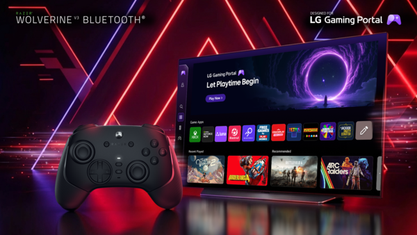 Il controller Bluetooth Razer Wolverine V3 viene mostrato con LG Gaming Portal (Fonte: Razer PR)