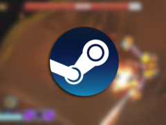 Galactic Glitch è entrato per la prima volta in accesso anticipato lo scorso anno, a luglio, ed è uno sparatutto twin-stick con una meccanica unica basata sulla fisica. Nella foto, un&#039;istantanea sfocata del gioco con il logo di Steam sovrapposto. (Fonte: Steam - Modifica)