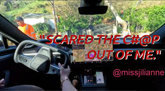 La beta v12 dell'FSD di Tesla sembra avere ancora seri problemi, nonostante il passaggio all'AI end-to-end. (Fonte immagine: MissJIlianne su X - screenshot, modificato)