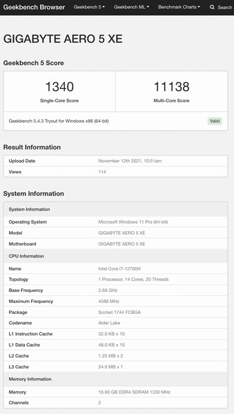 (Fonte: Geekbench)